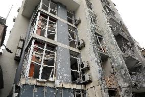 Impact of Russian overnight attack in Shevchenkivskyi district of Kyiv